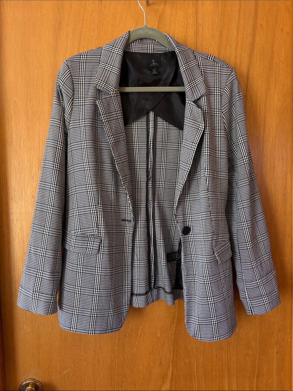 Jules & Leopold Black and White Glen Plaid Blazer